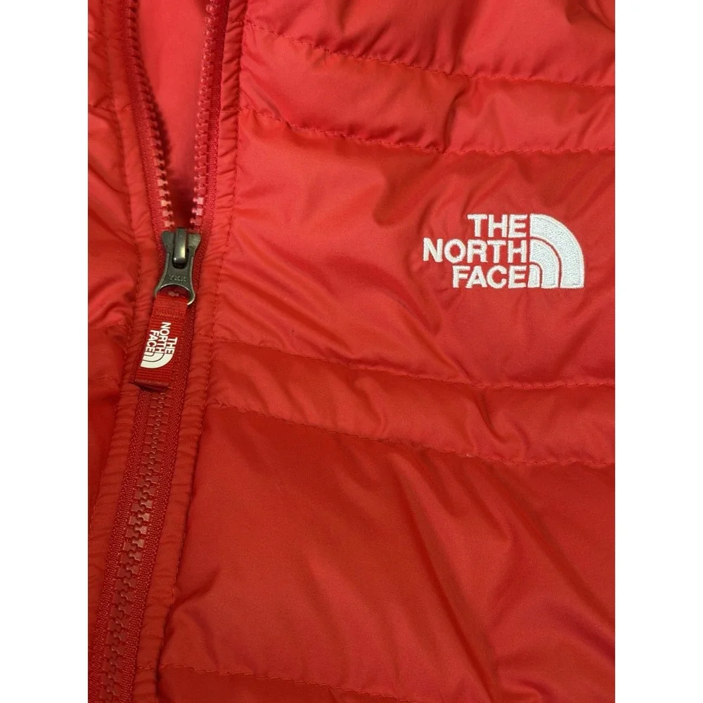 The North Face Boys Red Jacket Large Full Zip Puffer Sleeve Down Coat 14/16